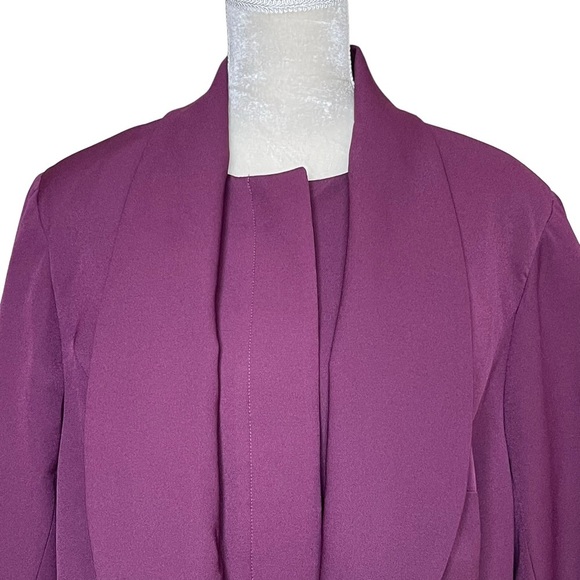 Eloquii Women’s Tie Neck Peplum Blazer Jacket Plus Size 18 Purple Fitted Suiting - Picture 2 of 11